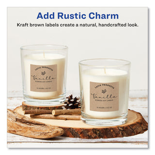 Avery® Print-To-The-Edge Easy Peel Labels with TrueBlock, 2 x 2, Kraft Brown, 300/Pack (AVE22846)