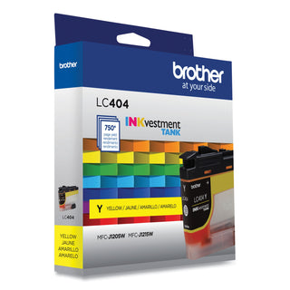 Brother LC404YS INKvestment Ink, 750 Page-Yield, Yellow (BRTLC404YS)
