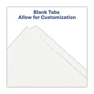 Avery® Blank Tab Legal Exhibit Index Divider Set, 25-Tab, Letter, White, Set of 25 (AVE11959)
