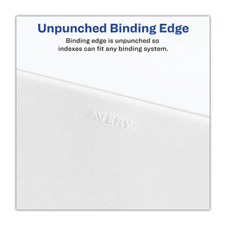 Avery® Blank Tab Legal Exhibit Index Divider Set, 25-Tab, Letter, White, Set of 25 (AVE11959)