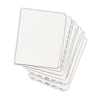 Avery® Blank Tab Legal Exhibit Index Divider Set, 25-Tab, Letter, White, Set of 25 (AVE11959)