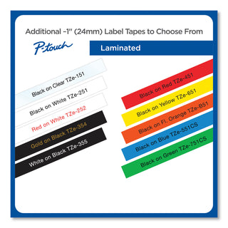 Brother TZe Laminated Removable Label Tapes, 0.94" x 26.2 ft, Black on Blue (BRTTZE551CS)