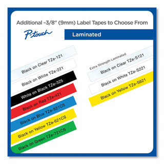 Brother TZe Laminated Removable Label Tapes, 0.35" x 26.2 ft, Black on Yellow (BRTTZE621CS)