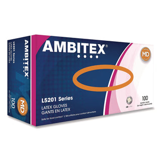 AMBITEX® L5201 Series Powder-Free Latex Gloves, 4 mil, Medium, Cream, 100/Box (TXILMD5201)