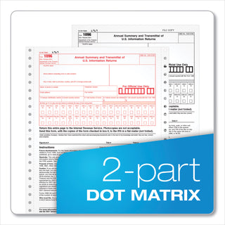 TOPS™ 1096 Summary Transmittal Tax Forms, Two-Part Carbonless, 8 x 11, 1/Page, 10 Forms (TOP2202)