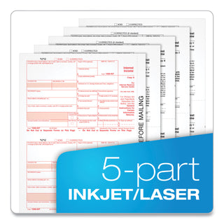 TOPS™ 1099-INT Tax Forms, Five-Part Carbonless, 5.5 x 8, 2/Page, 24 Forms (TOP22983)