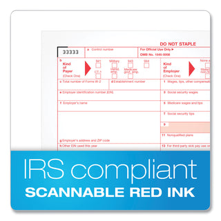TOPS™ W-2 Tax Form/Envelope Kits, Six-Part Carbonless, 8.5 x 5.5, 2/Page, (24) W-2s and (1) W-3, 24/Sets (TOP22904KIT)