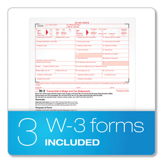 TOPS™ W-2 Tax Forms, Four-Part Carbonless, 5.5 x 8.5, 2/Page, (50) W-2s and (1) W-3 (TOP22990)