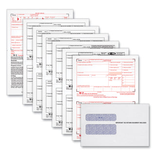 TOPS™ W-2 Tax Form/Envelope Kits, Six-Part Carbonless, 8.5 x 5.5, 2/Page, (24) W-2s and (1) W-3, 24/Sets (TOP22904KIT)