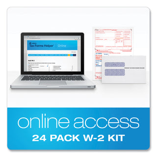 TOPS™ W-2 Tax Form/Envelope Kits, Six-Part Carbonless, 8.5 x 5.5, 2/Page, (24) W-2s and (1) W-3, 24/Sets (TOP22904KIT)