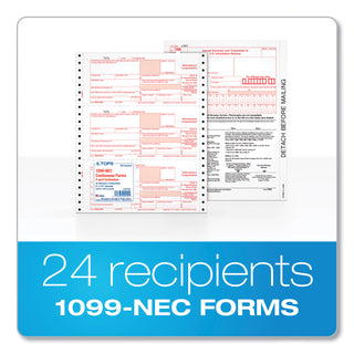 TOPS™ Four-Part 1099-NEC Continuous Tax Forms, 8.5 x 11, 2/Page, 24/Pack (TOP2299NEC)