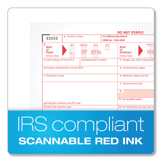 TOPS™ W-2 Tax Forms, Four-Part Carbonless, 5.5 x 8.5, 2/Page, (50) W-2s and (1) W-3 (TOP22990)