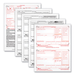 TOPS™ W-2 Tax Forms, Four-Part Carbonless, 5.5 x 8.5, 2/Page, (50) W-2s and (1) W-3 (TOP22990)