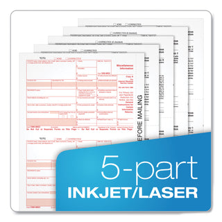 TOPS™ Five-Part 1099-MISC Tax Forms, 8.5 x 11, 2/Page, 50/Pack (TOP22993MISC)