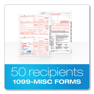 TOPS™ Five-Part 1099-MISC Tax Forms, 8.5 x 11, 2/Page, 50/Pack (TOP22993MISC)