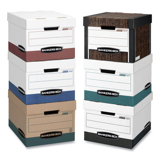 Bankers Box® R-KIVE Heavy-Duty Storage Boxes, Letter/Legal Files, 12.75" x 16.5" x 10.38", Woodgrain, 12/Carton (FEL00725)