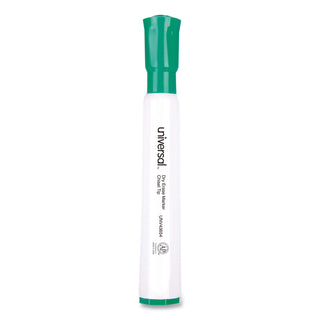 Universal® Dry Erase Marker, Broad Chisel Tip, Green, Dozen (UNV43654)