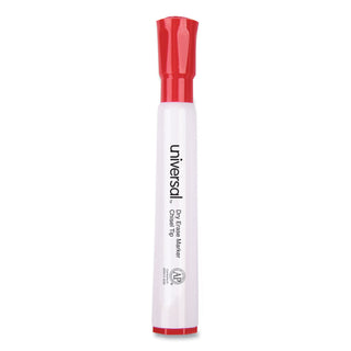 Universal® Dry Erase Marker, Broad Chisel Tip, Red, Dozen (UNV43652)