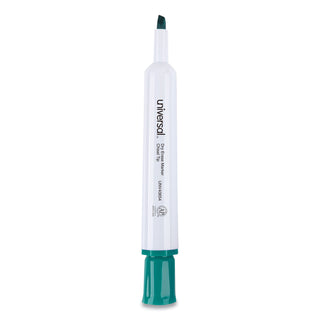 Universal® Dry Erase Marker, Broad Chisel Tip, Green, Dozen (UNV43654)