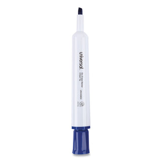 Universal® Dry Erase Marker, Broad Chisel Tip, Blue, Dozen (UNV43653)