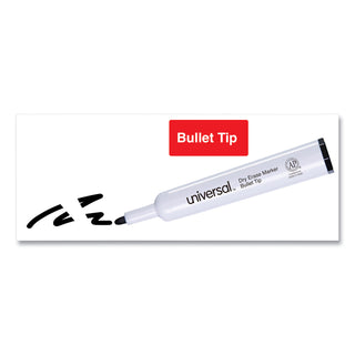 Universal® Dry Erase Marker, Medium Bullet Tip, Black, Dozen (UNV43681)