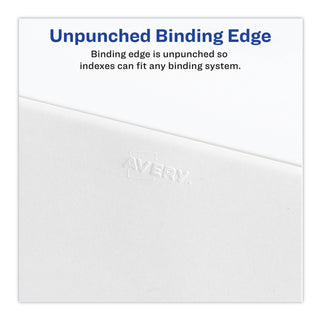 Avery® Preprinted Legal Exhibit Side Tab Index Dividers, Avery Style, 10-Tab, 27, 11 x 8.5, White, 25/Pack (AVE01027)