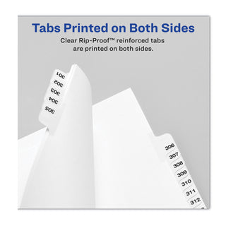 Avery® Preprinted Legal Exhibit Side Tab Index Dividers, Avery Style, 10-Tab, 27, 11 x 8.5, White, 25/Pack (AVE01027)