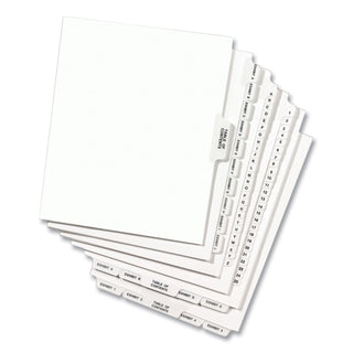 Avery® Preprinted Legal Exhibit Side Tab Index Dividers, Avery Style, 10-Tab, 27, 11 x 8.5, White, 25/Pack (AVE01027)