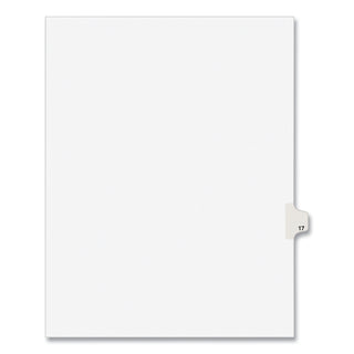 Avery® Preprinted Legal Exhibit Side Tab Index Dividers, Avery Style, 10-Tab, 17, 11 x 8.5, White, 25/Pack (AVE01017)