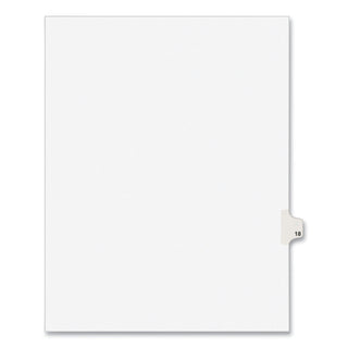 Avery® Preprinted Legal Exhibit Side Tab Index Dividers, Avery Style, 10-Tab, 18, 11 x 8.5, White, 25/Pack (AVE01018)