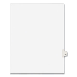 Avery® Preprinted Legal Exhibit Side Tab Index Dividers, Avery Style, 10-Tab, 19, 11 x 8.5, White, 25/Pack (AVE01019)