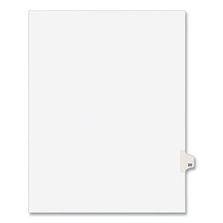 Avery® Preprinted Legal Exhibit Side Tab Index Dividers, Avery Style, 10-Tab, 20, 11 x 8.5, White, 25/Pack (AVE01020)