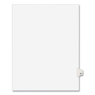 Avery® Preprinted Legal Exhibit Side Tab Index Dividers, Avery Style, 10-Tab, 21, 11 x 8.5, White, 25/Pack (AVE01021)