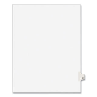 Avery® Preprinted Legal Exhibit Side Tab Index Dividers, Avery Style, 10-Tab, 22, 11 x 8.5, White, 25/Pack (AVE01022)