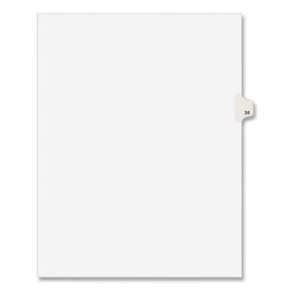 Avery® Preprinted Legal Exhibit Side Tab Index Dividers, Avery Style, 10-Tab, 34, 11 x 8.5, White, 25/Pack (AVE01034)