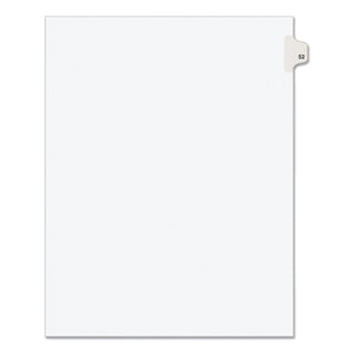 Avery® Preprinted Legal Exhibit Side Tab Index Dividers, Avery Style, 10-Tab, 52, 11 x 8.5, White, 25/Pack (AVE01052)