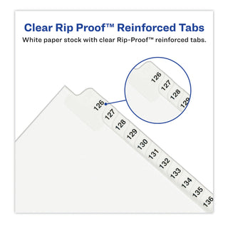 Avery® Preprinted Legal Exhibit Side Tab Index Dividers, Avery Style, 25-Tab, 276 to 300, 11 x 8.5, White, 1 Set (AVE01341)