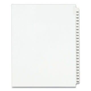 Avery® Preprinted Legal Exhibit Side Tab Index Dividers, Avery Style, 25-Tab, 126 to 150, 11 x 8.5, White, 1 Set (AVE01335)