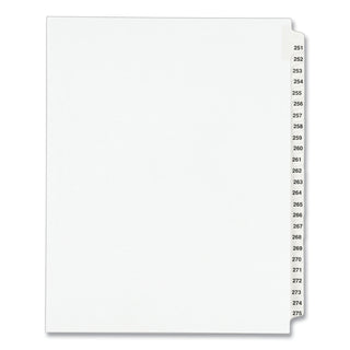Avery® Preprinted Legal Exhibit Side Tab Index Dividers, Avery Style, 25-Tab, 251 to 275, 11 x 8.5, White, 1 Set (AVE01340)