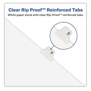 Avery® Preprinted Legal Exhibit Side Tab Index Dividers, Avery Style, 10-Tab, 27, 11 x 8.5, White, 25/Pack (AVE01027)