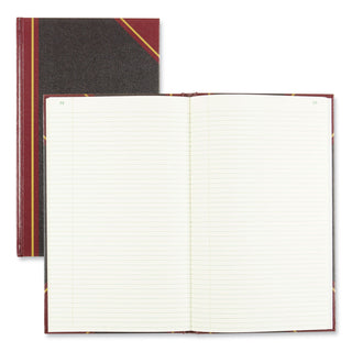 National® Texthide Record Book, 1-Subject, Medium/College Rule, Black/Burgundy Cover, (500) 14 x 8.5 Sheets (RED57151)