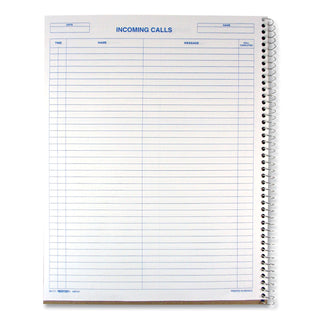 Rediform® Wirebound Call Register, One-Part (No Copies), 11 x 8.5, 100 Forms Total (RED50111)