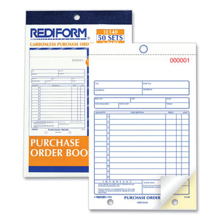 Rediform® Purchase Order Book, 12 Lines, Two-Part Carbonless, 5.5 x 7.88, 50 Forms Total (RED1L140)