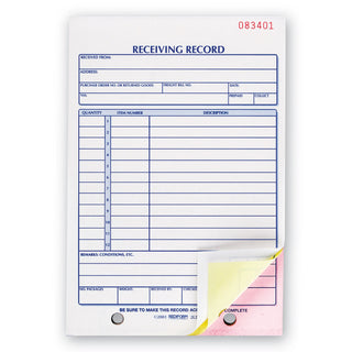 Rediform® Receiving Record Book, Three-Part Carbonless, 5.56 x 7.94, 50 Forms Total (RED2L260)