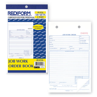 Rediform® Job Work Order Book, Two-Part Carbonless, 5.5 x 8.5, 50 Forms Total (RED4L456)