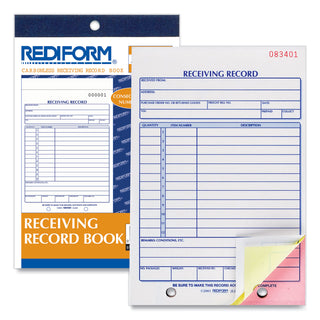 Rediform® Receiving Record Book, Three-Part Carbonless, 5.56 x 7.94, 50 Forms Total (RED2L260)