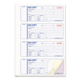 Rediform® Money Receipt Book, Hardcover, Three-Part Carbonless, 7 x 2.75, 4 Forms/Sheet, 200 Forms Total (RED8L818)