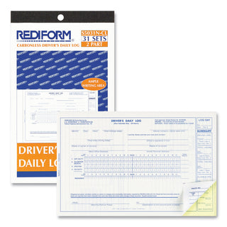 Rediform® Driver's Daily Log Book, Two-Part Carbonless, 8.75 x 5.38, 31 Forms Total (REDS5031NCL)