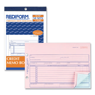 Rediform® Credit Memo Book, Three-Part Carbonless, 5.5 x 7.88, 50 Forms Total (RED7L787)