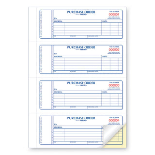 Rediform® Purchase Order Book, 5 Lines, Two-Part Carbonless, 7 x 2.75, 4 Forms/Sheet, 400 Forms Total (RED1L176)